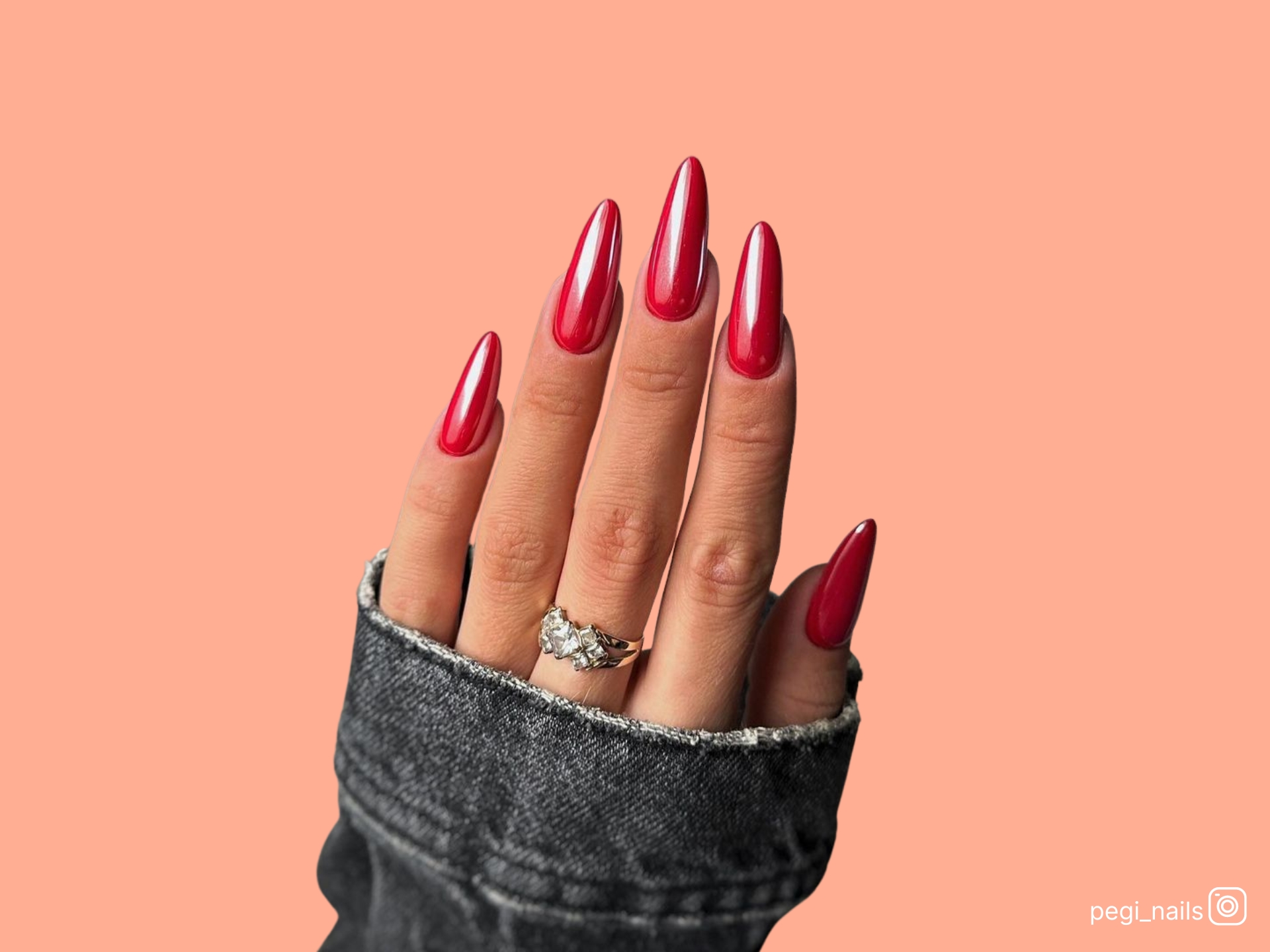 Enamórate de estas atractivas uñas rojas de otoño