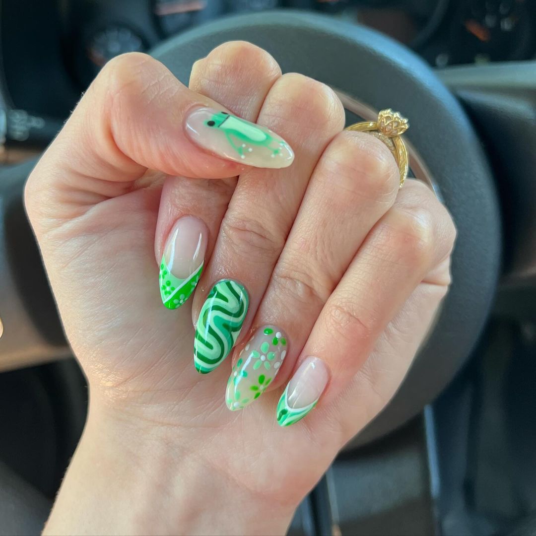 froggo vibes green fall nails