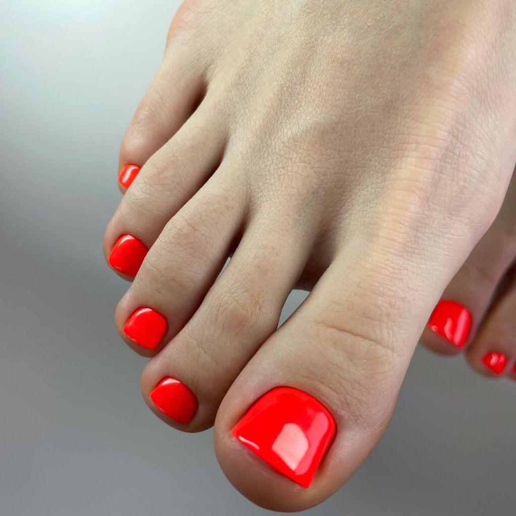 Gel Red Toe Nails