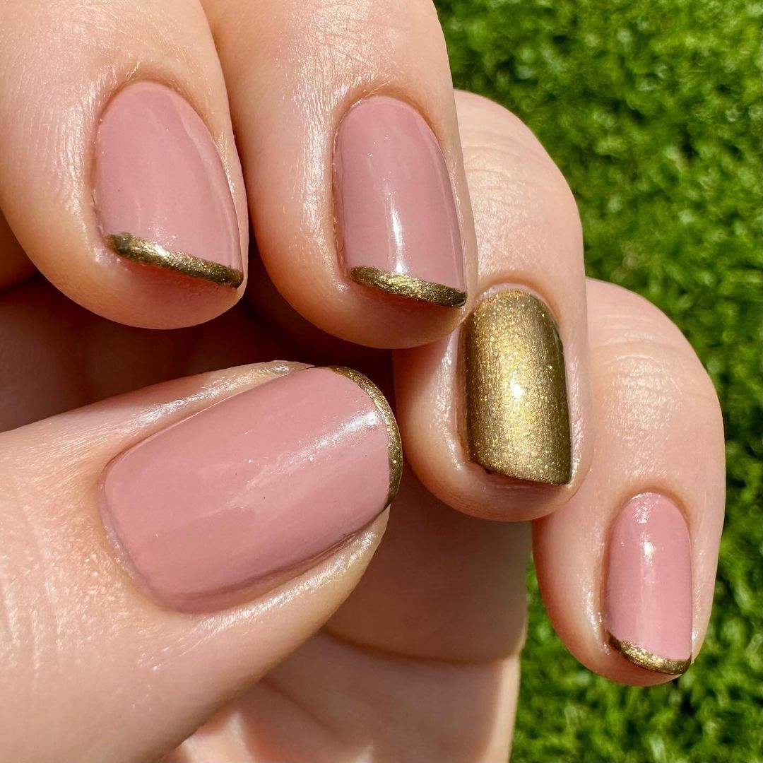 gold micro french tips