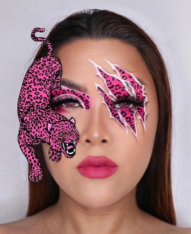 Maquillaje Leopardo Lila 