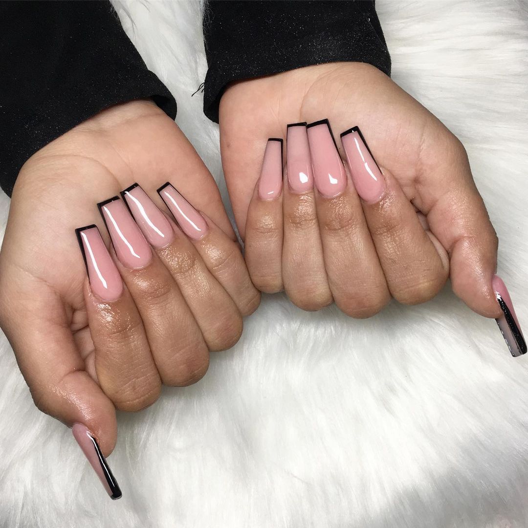 long ballerina micro french manicure