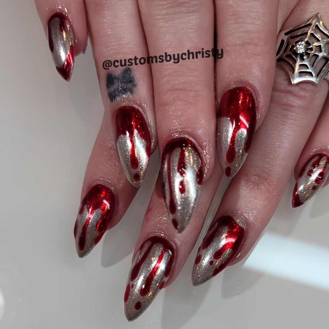 metallic blood nails