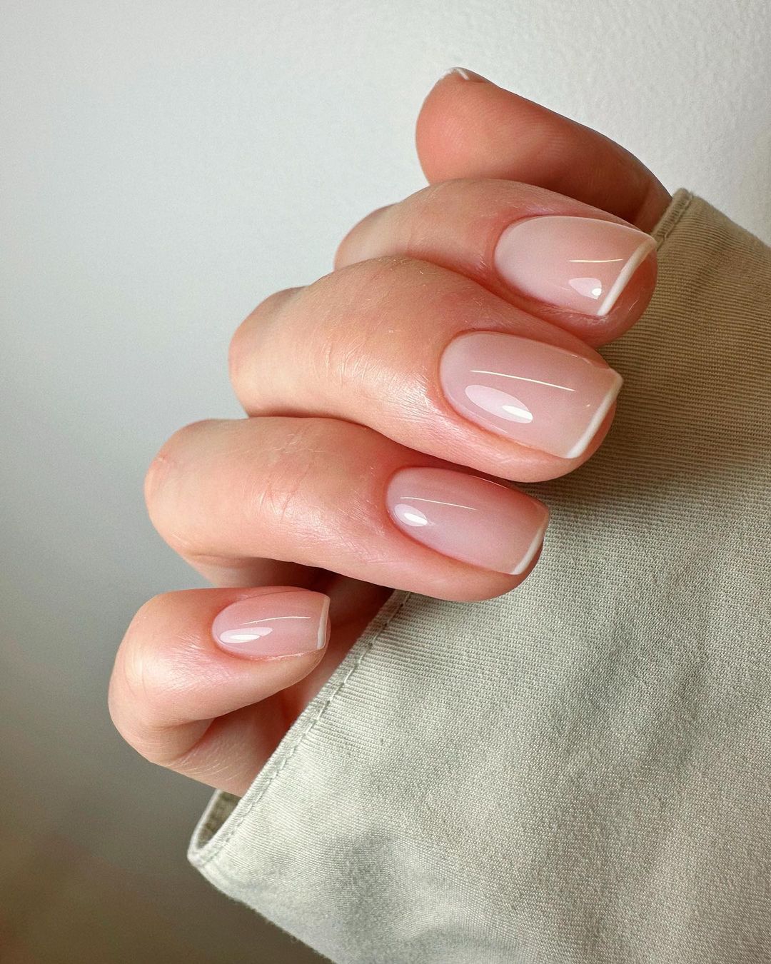 minimalist micro french manicure