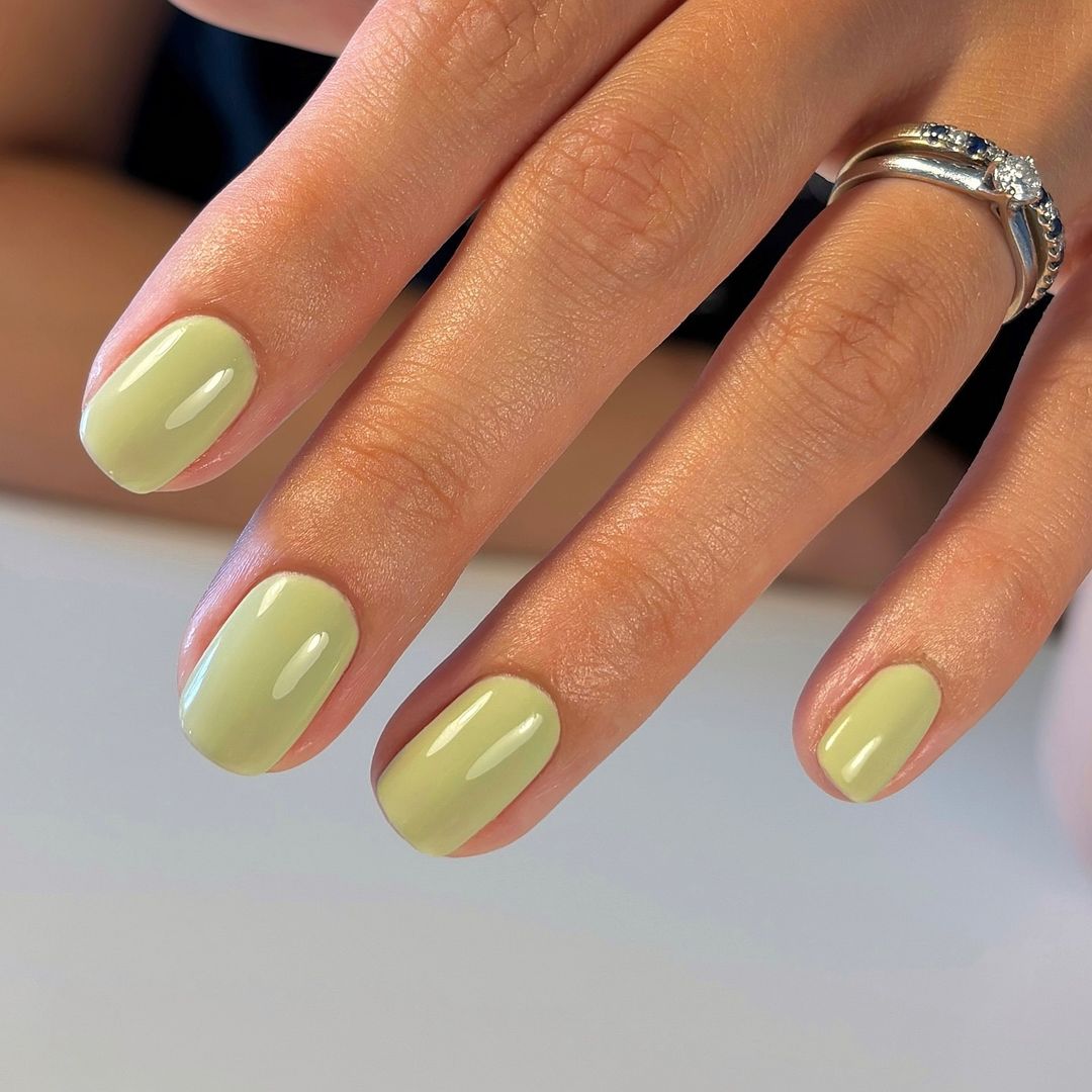 neon sign green fall nails