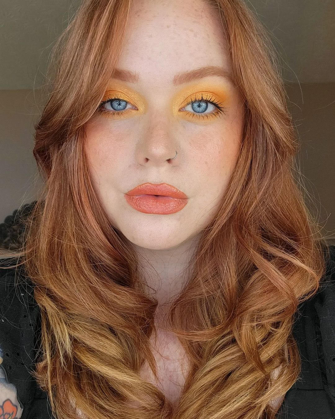 orange-tic vibrant 80s makeup look