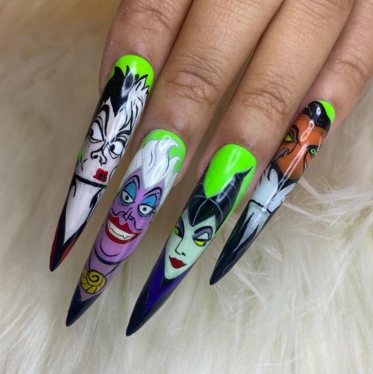 Unhas Stiletto Disney