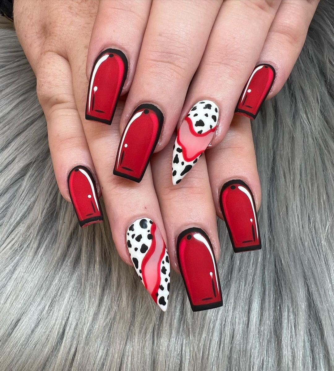 pop art blood nails