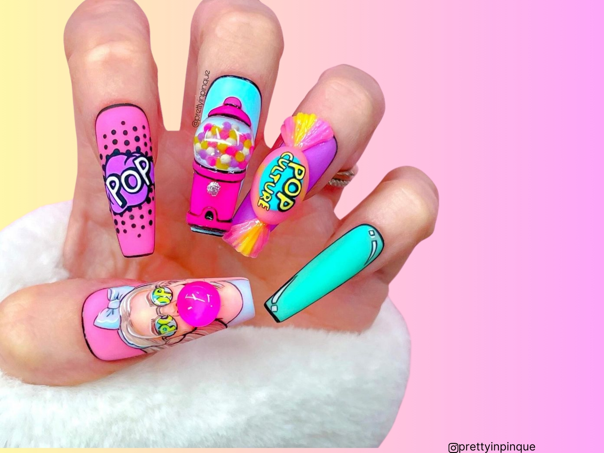 20 designs criativos de unhas Pop Art que estão a conquistar os nossos corações