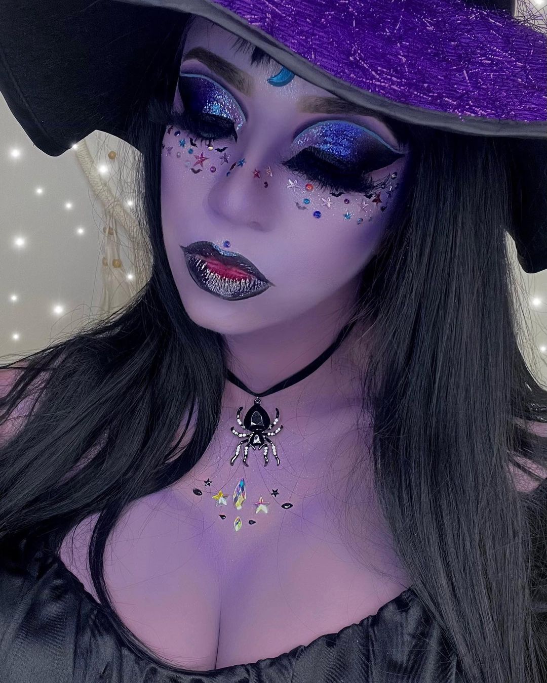 purple witch makeup idea