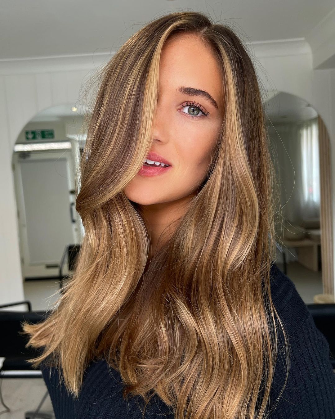 royal gold hair color idea for brunettes