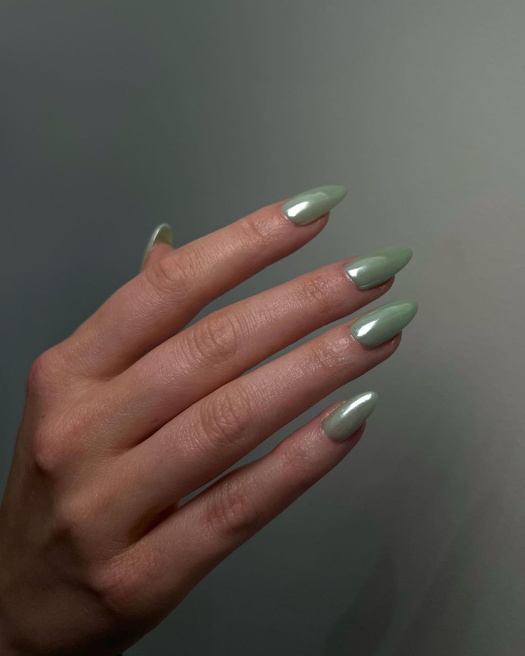 sage heart green fall nails