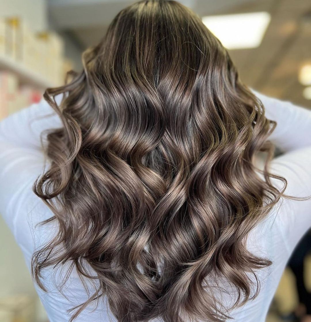 shiny nutmeg hair color idea for brunettes