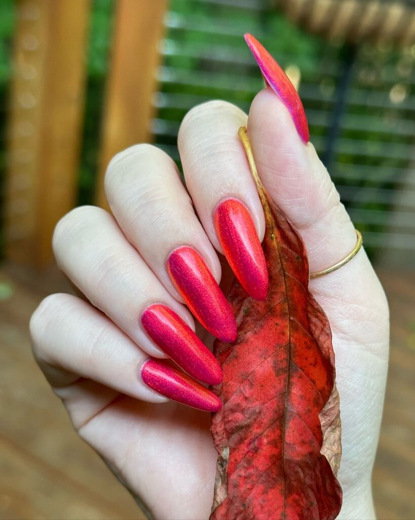 Shiny Red Nails