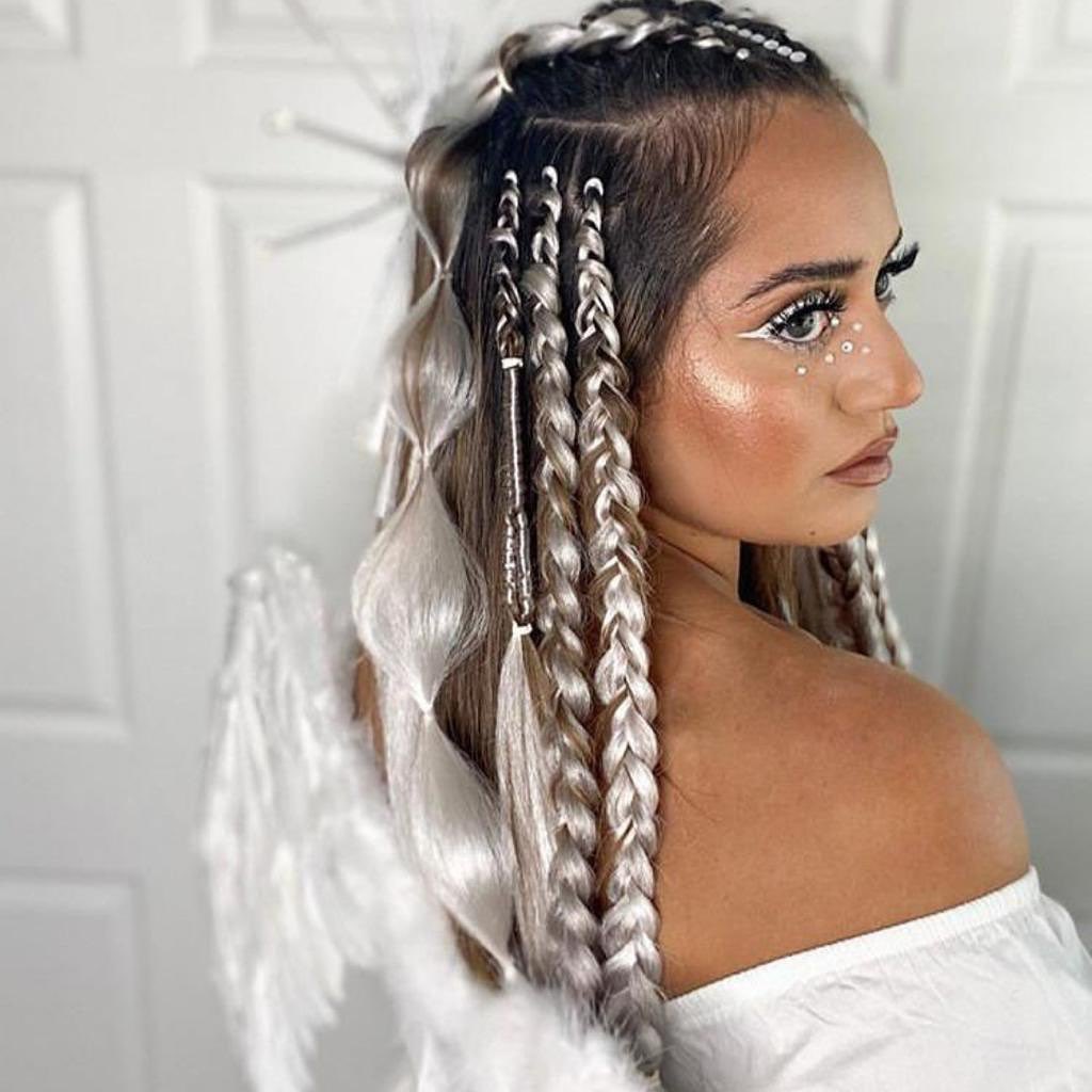 silver highlights festive hairstyle