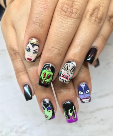 Spooky Disney Villains Nails