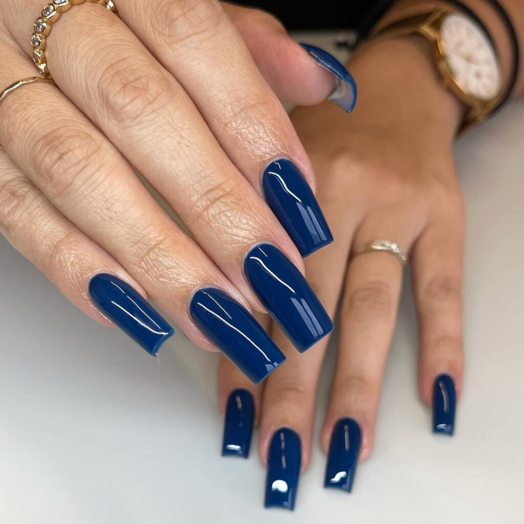 Square Blue Nails