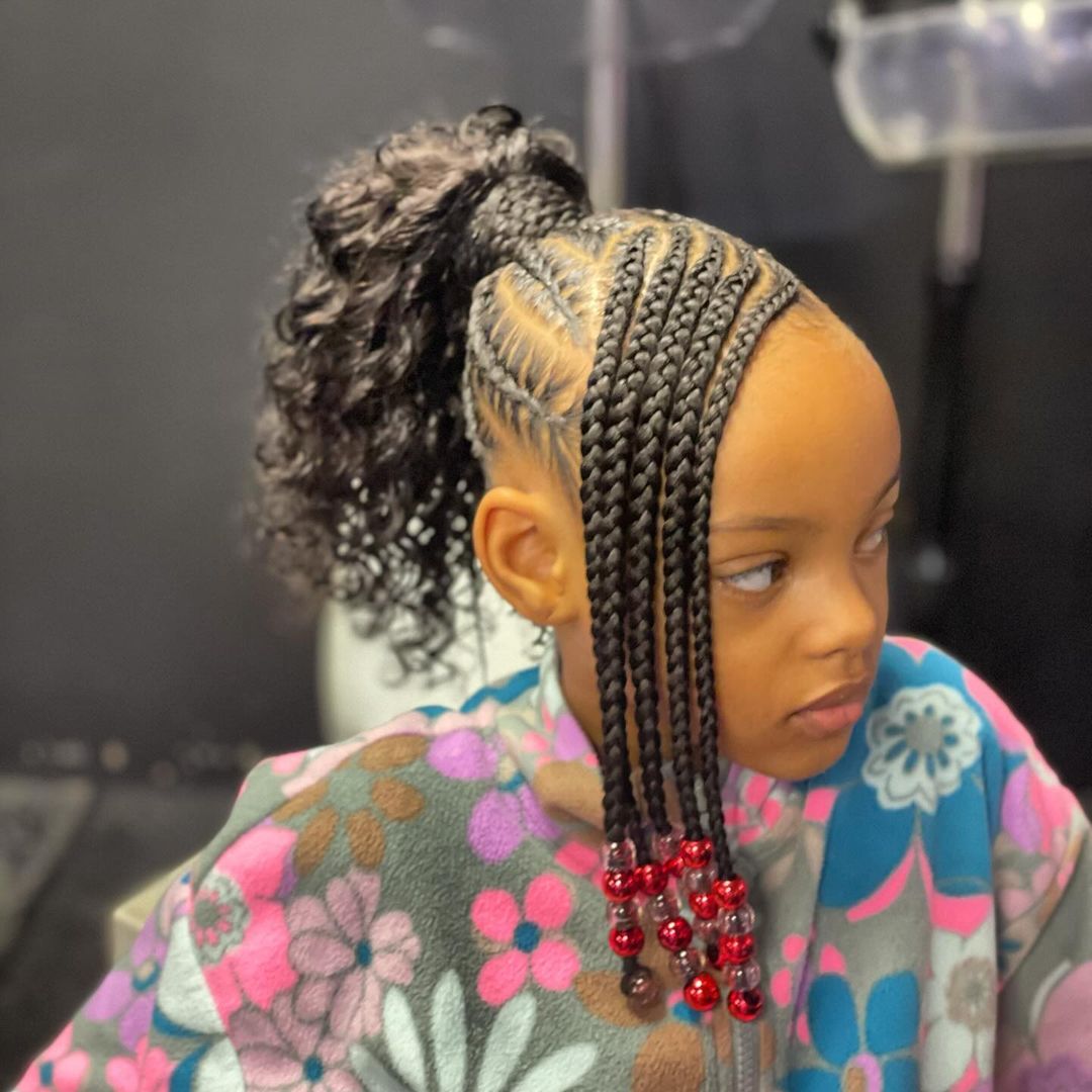 stitch braided ponytail hairstlye for kids