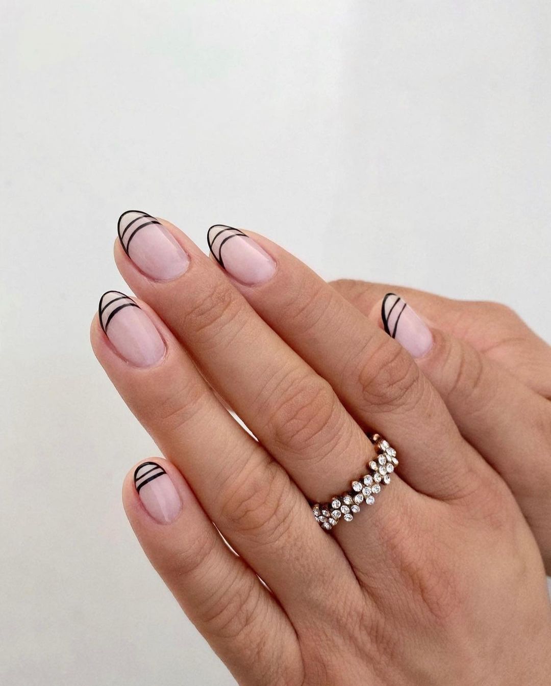 tripla punta micro french manicure