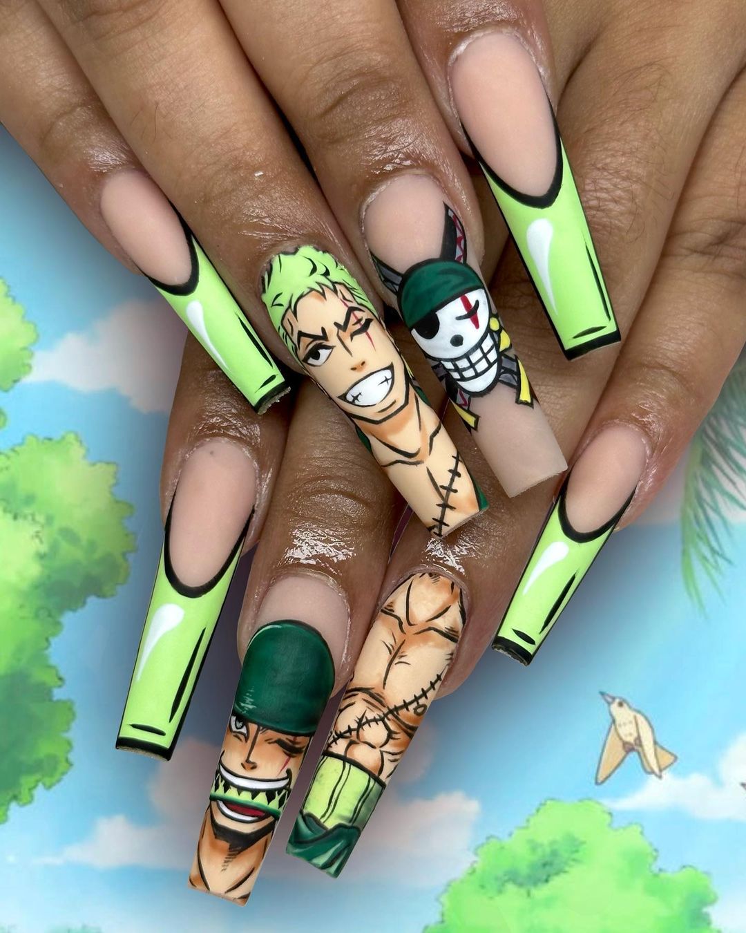 zoro pop art nails