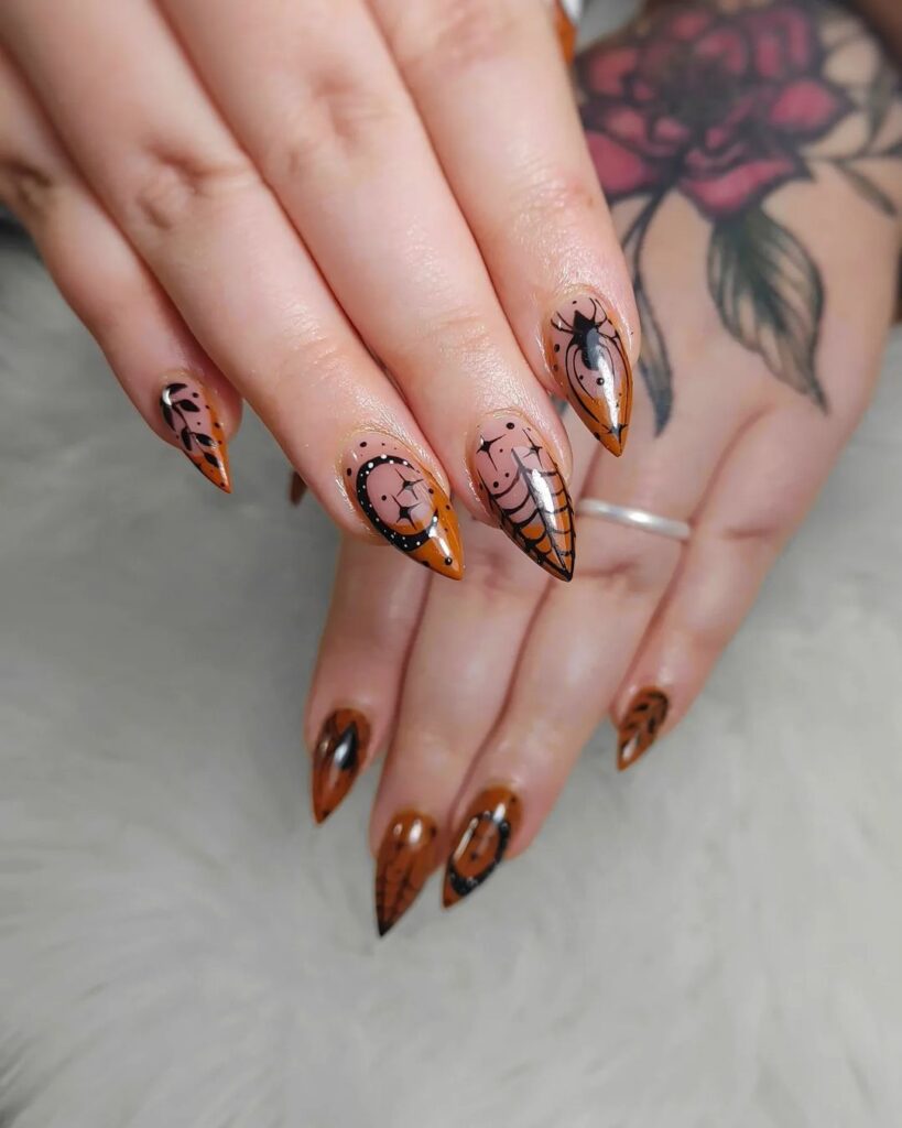 autumn spooky nails