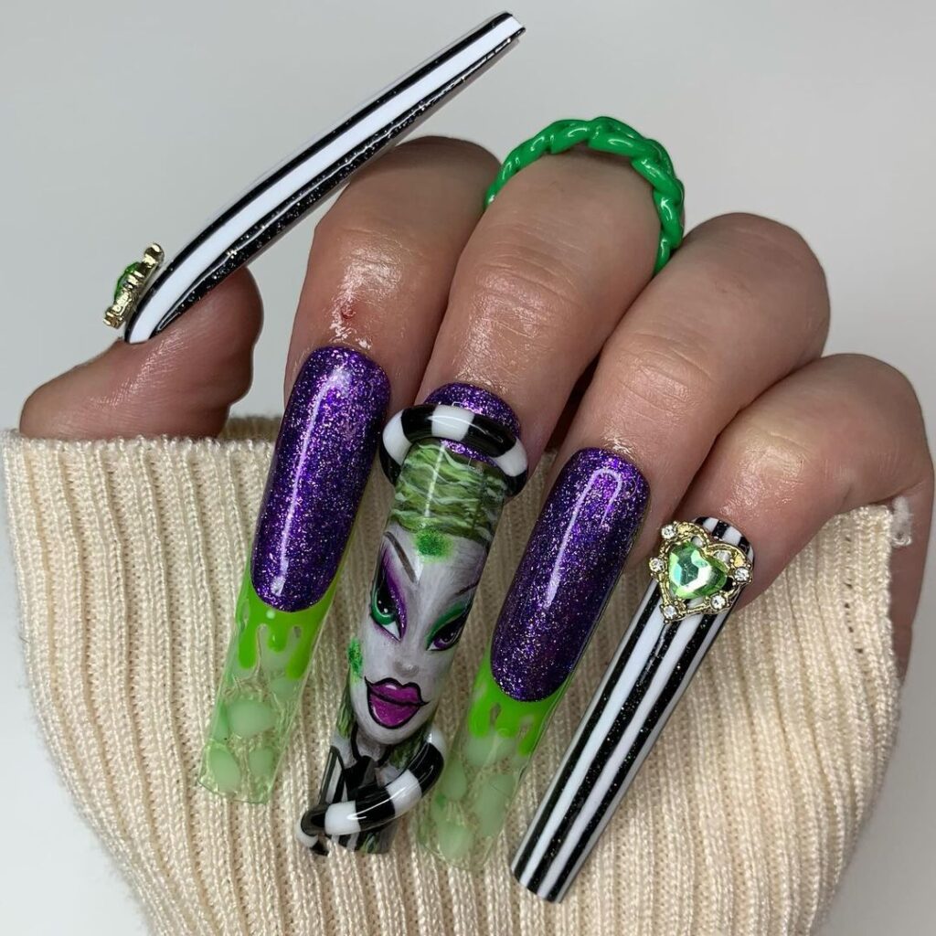 beetle juice spooky nails