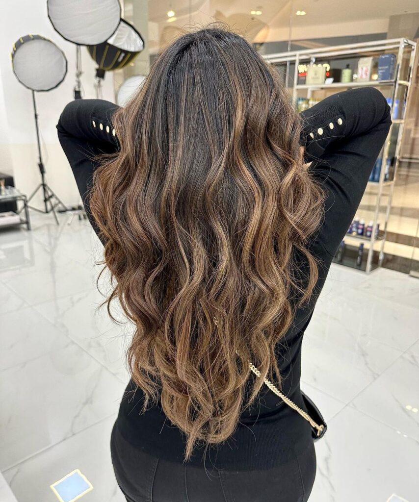 balayage brun caramel