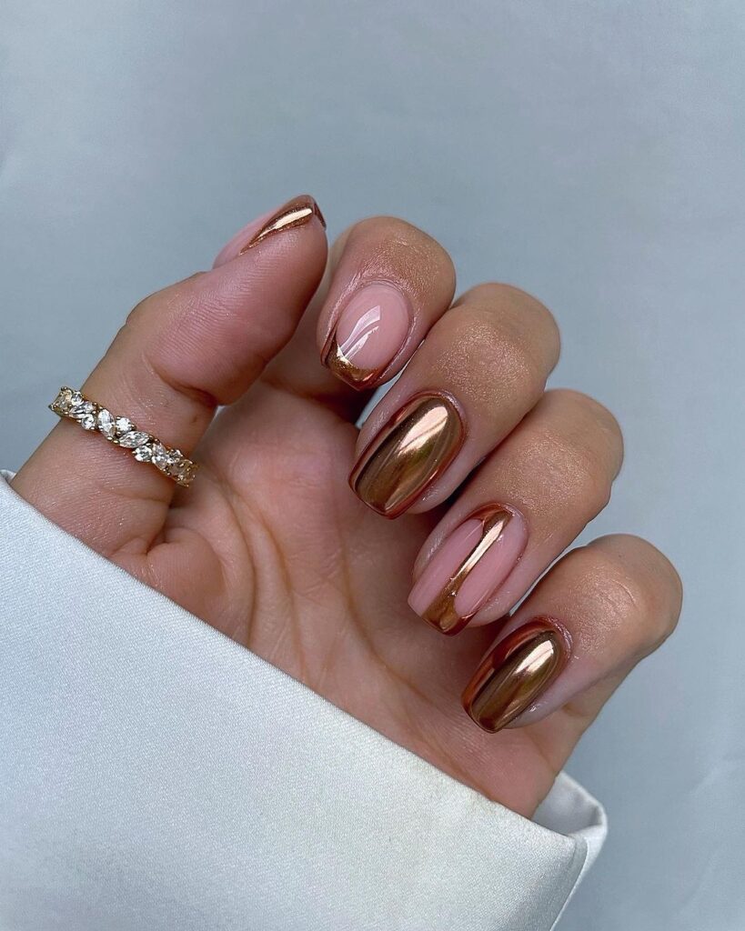 golden autumn nails