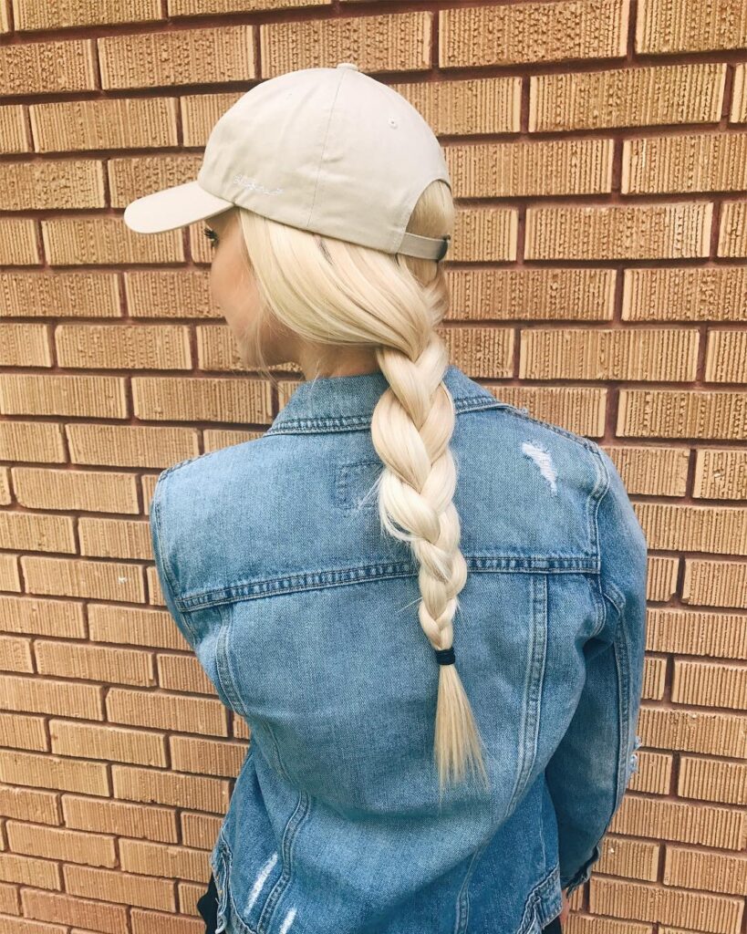 low braided golf hairstyle