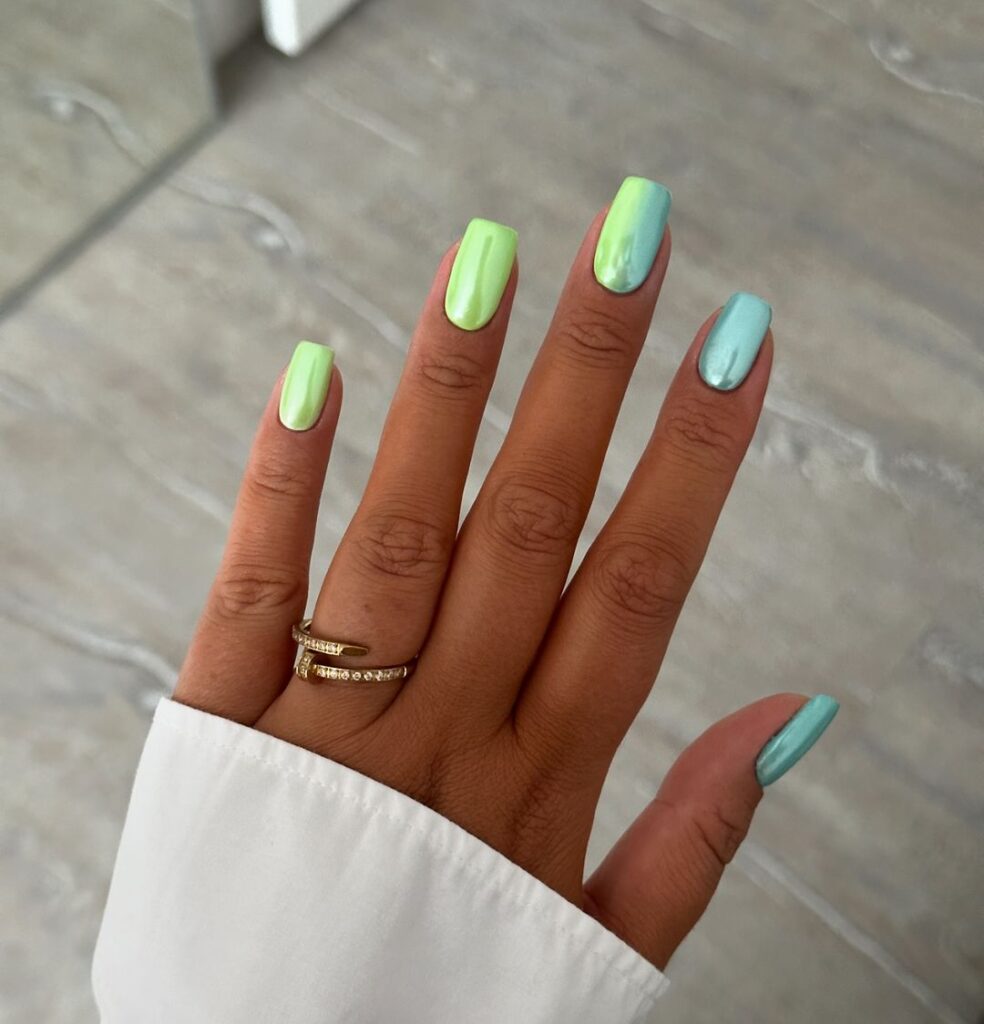 ocean vibes green nails