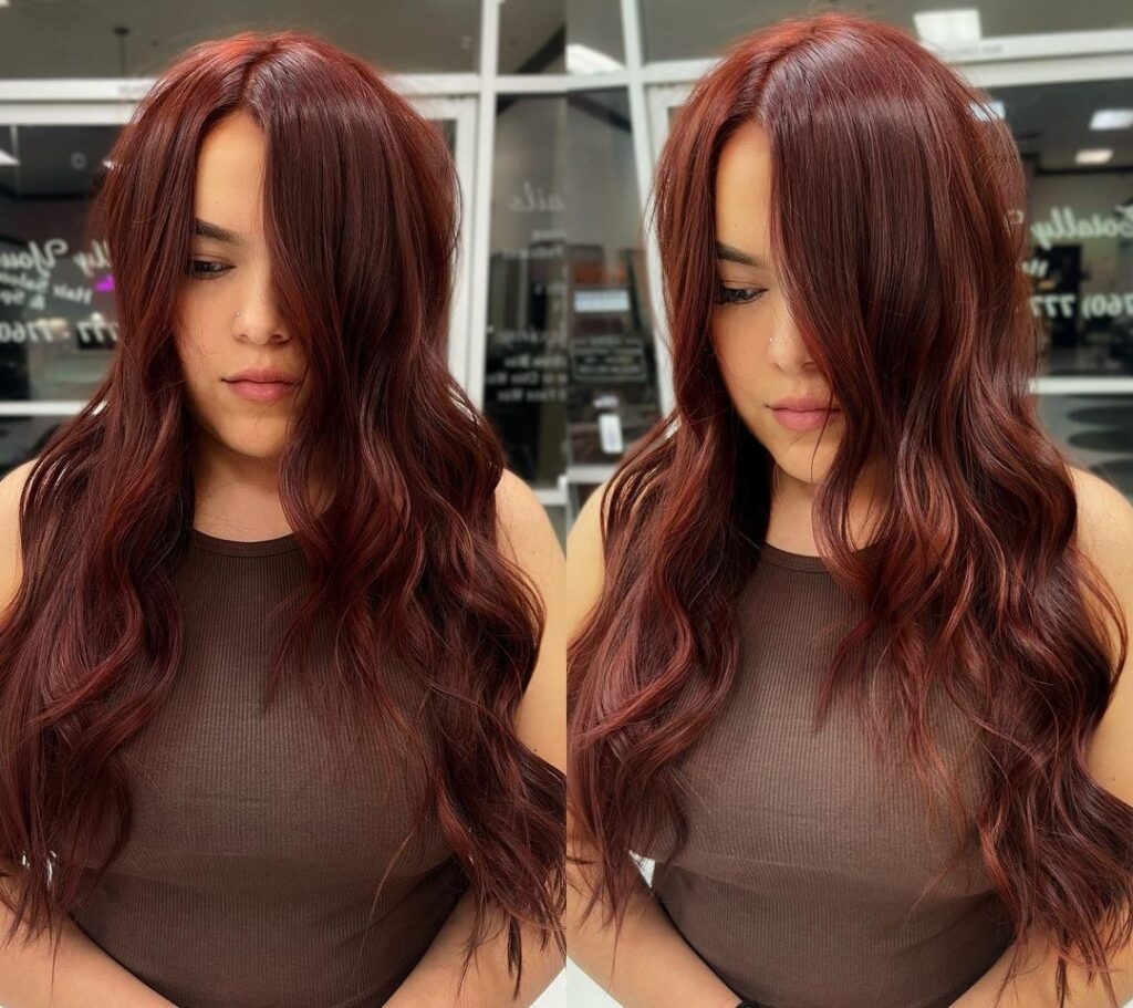 cor de cabelo vermelho cobre rico