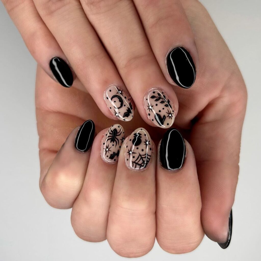 ongles courts et noirs d'octobre