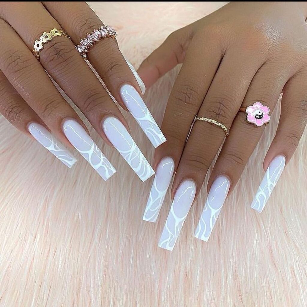 smokey ice white junk nails