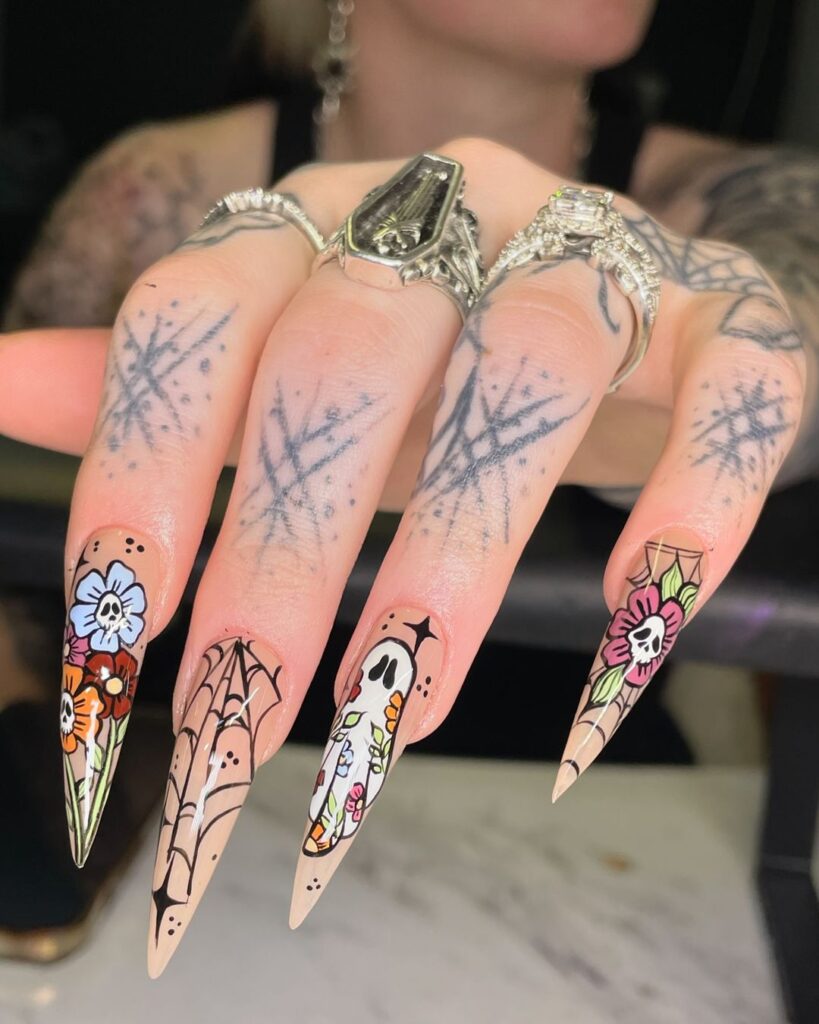 spring spooky nails