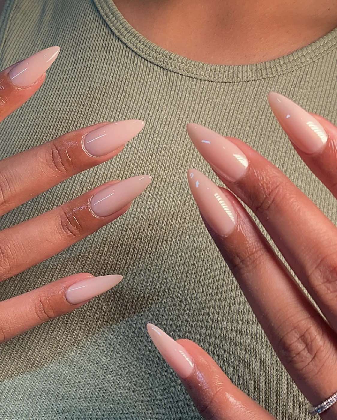 Classic Almond Nude Fall Nails