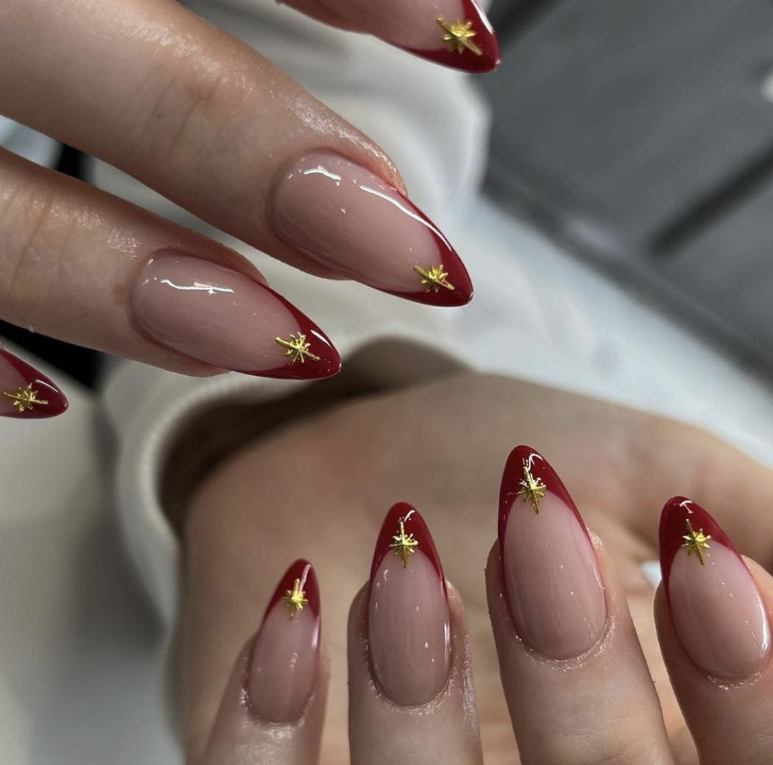 Red And Gold Nails