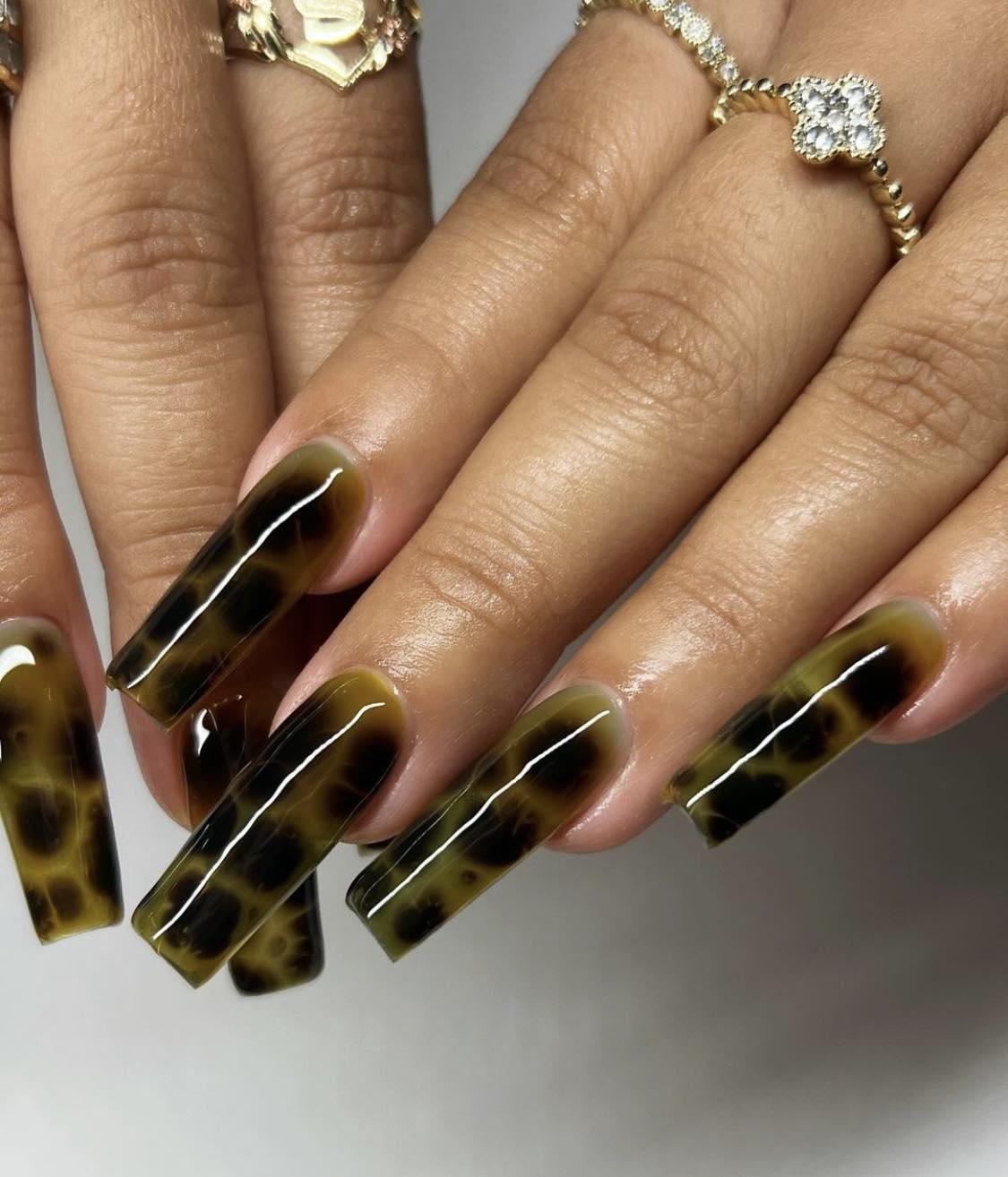 Green Long Tortoise Nails