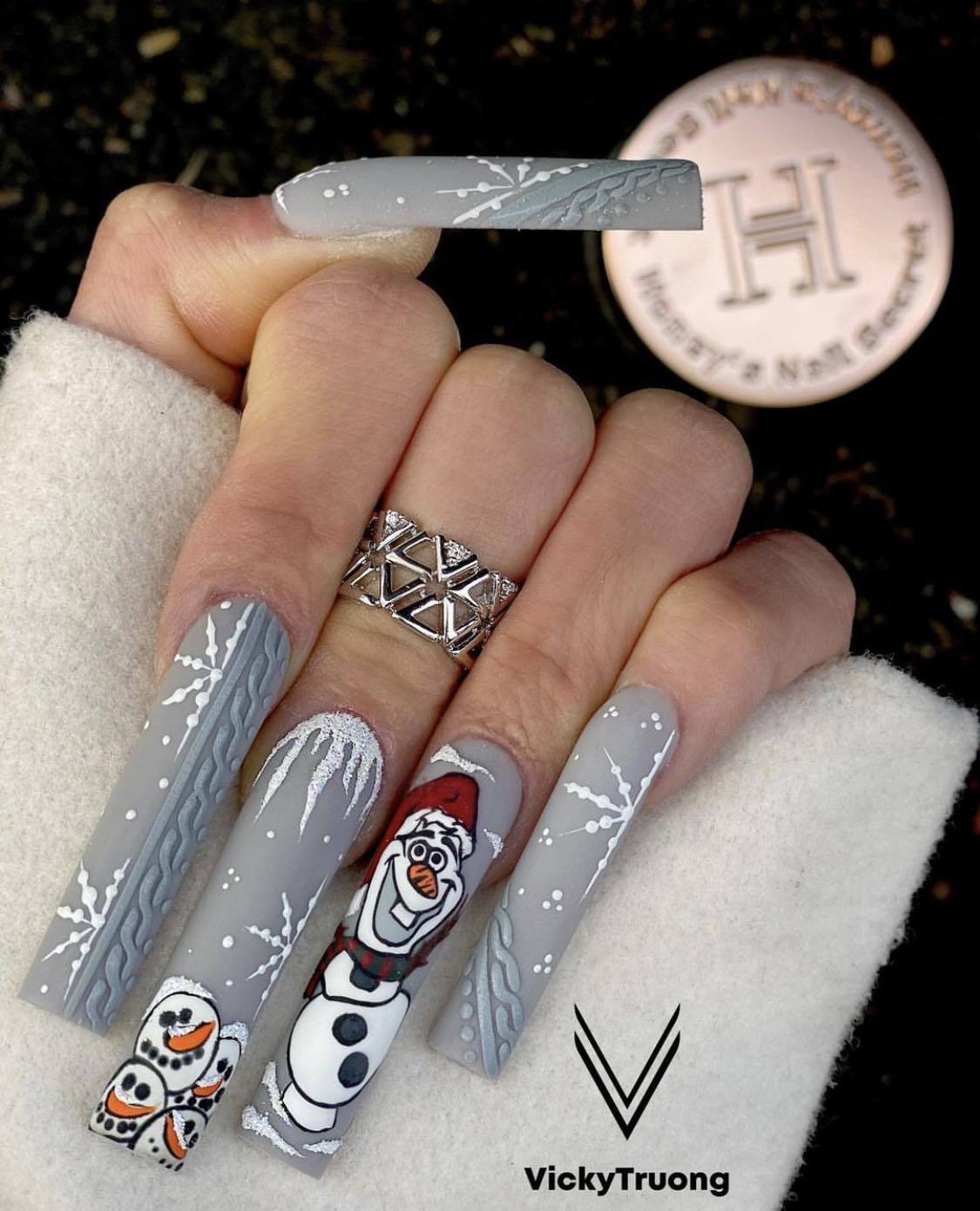 Ongles d'hiver gris long canard