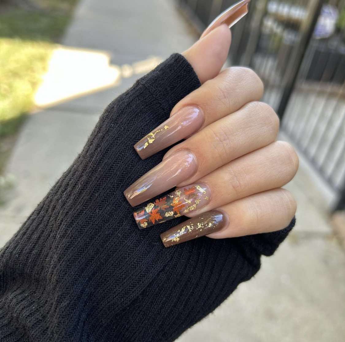 Uñas largas bailarina nude otoño