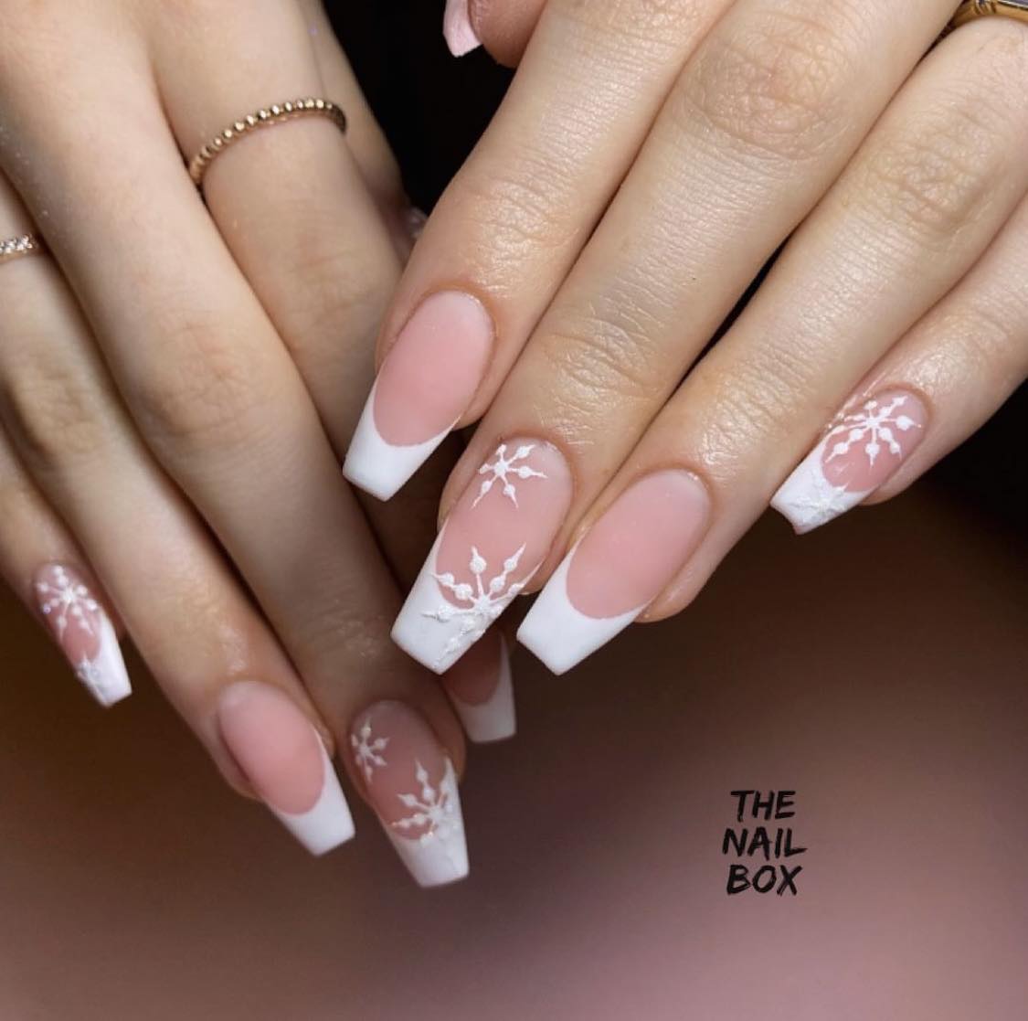 Long Ballerina White French Tip Nails