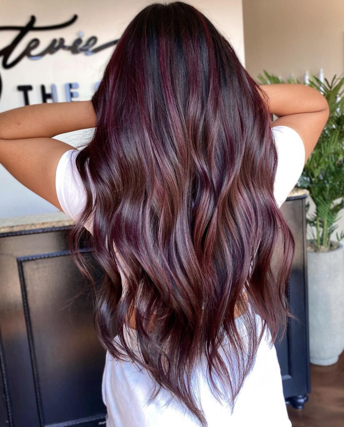 Burgundy Brunette Balayage Hair