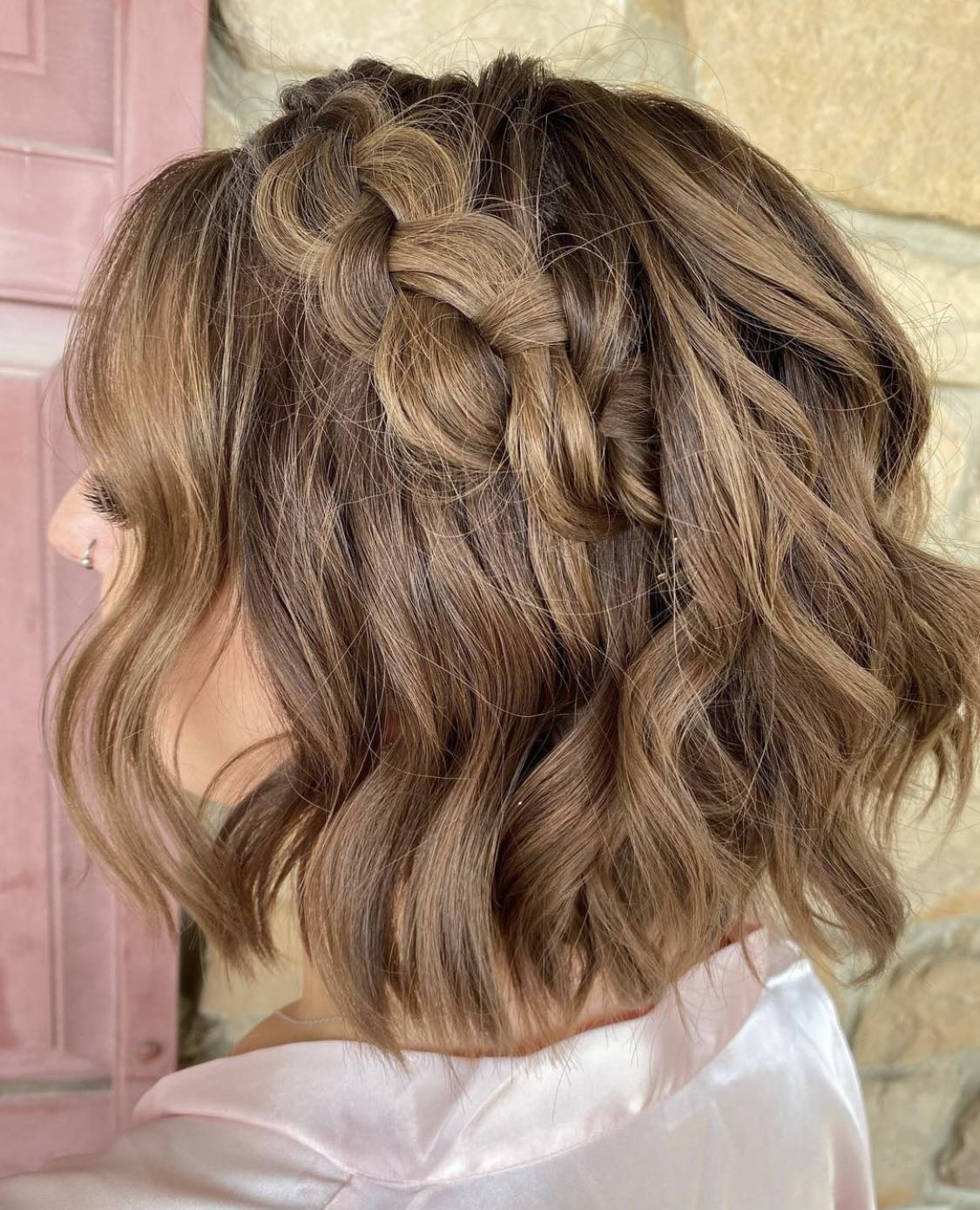 Curly Hair Hoco Hairstyle With Side Braids