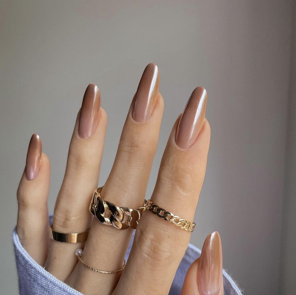 Ombre Brown Chrome Nails