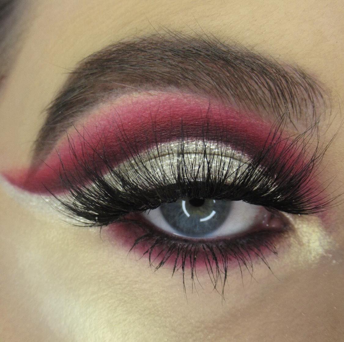 Smokey Eye argento e rosso