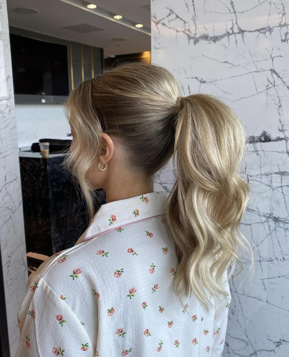 Middle Sleek Ponytail Hairstyle