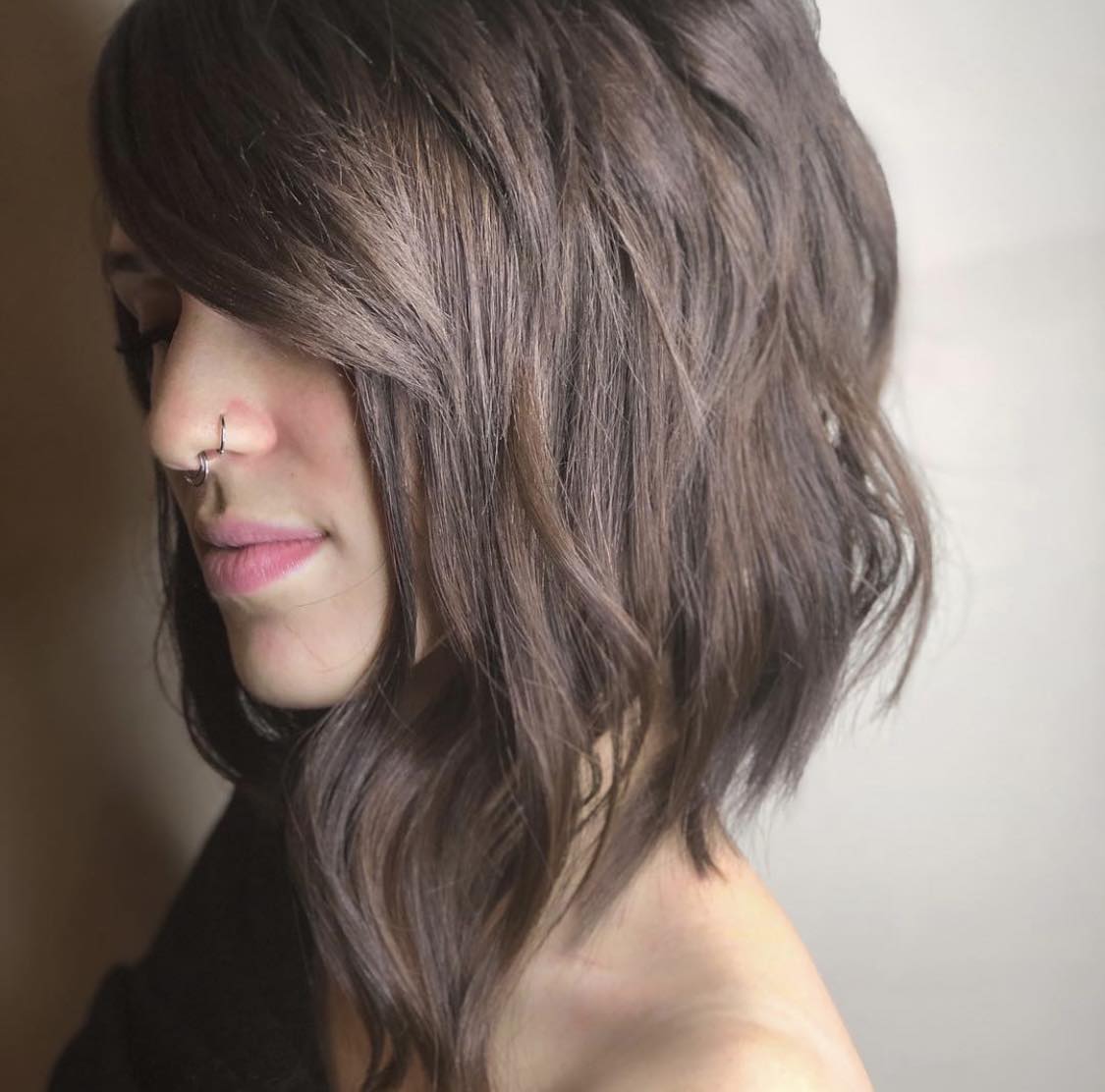 Angled Lob Hairstyle