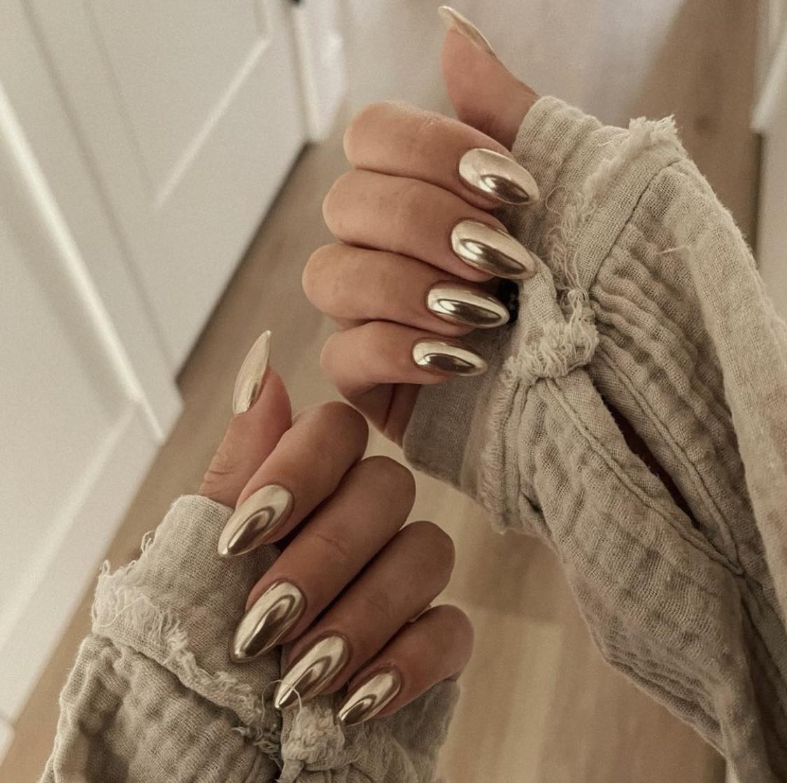 Gold Chrome Nails