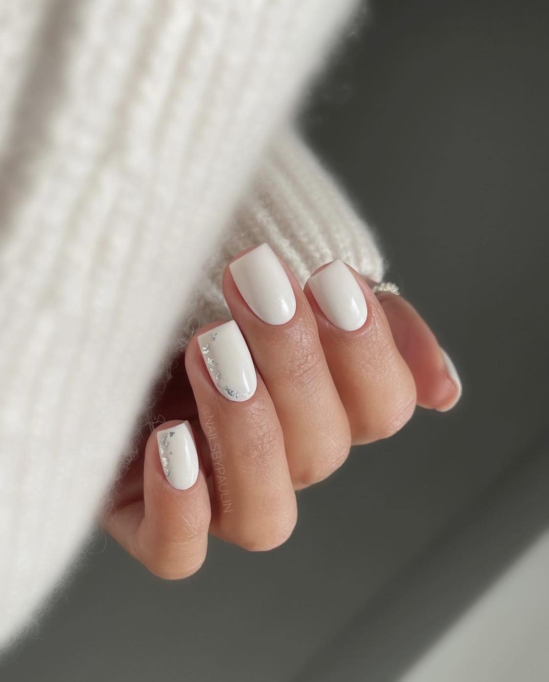 Simple White Gel Nails Design