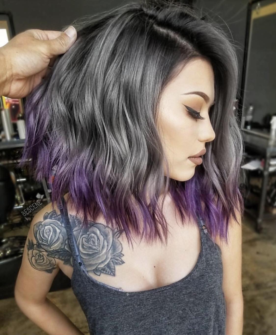 Dip Dye Lob Hairstyle