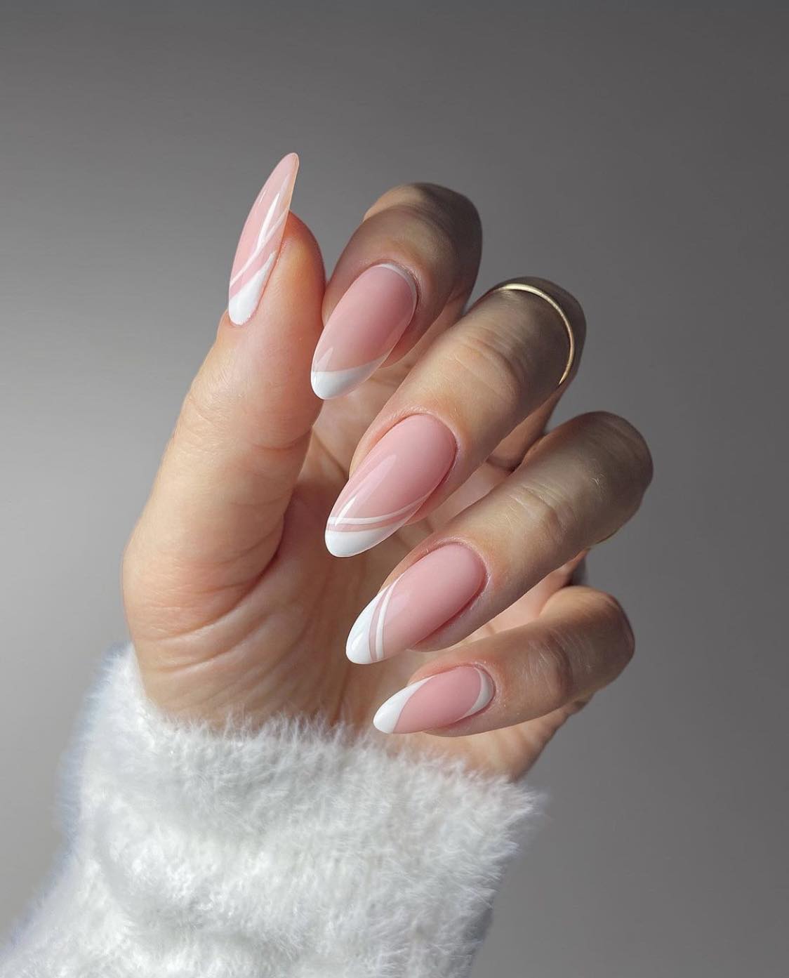 Simple Side French Gel Nails Design